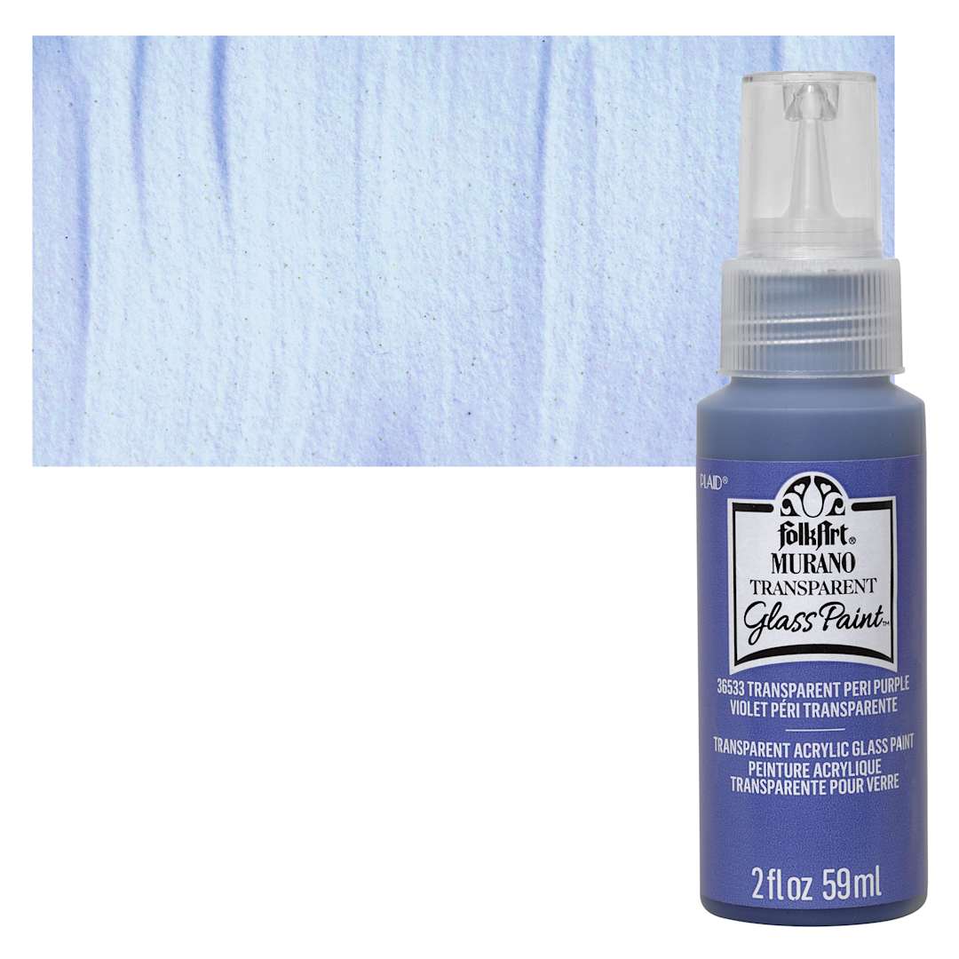 Open in modal - FolkArt Murano Glass Paint - Peri Purple, 2 oz bottle and swatch