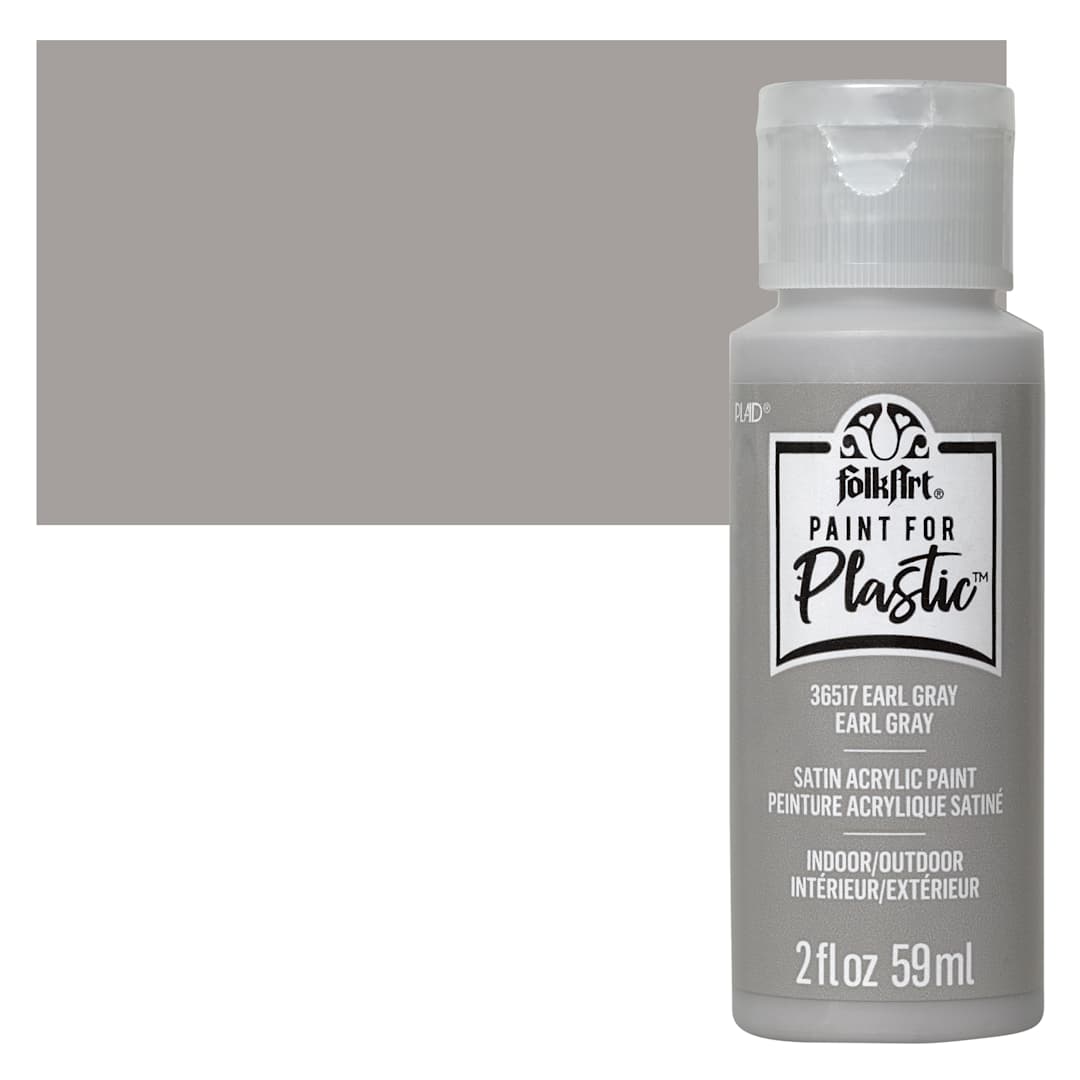 Open in modal - FolkArt Paint for Plastic - Earl Gray, 2 oz bottle and swatch