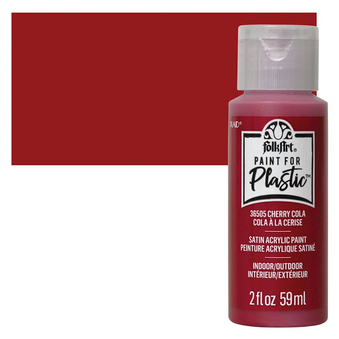 Open in modal - FolkArt Paint for Plastic - Cherry Cola, 2 oz bottle and swatch