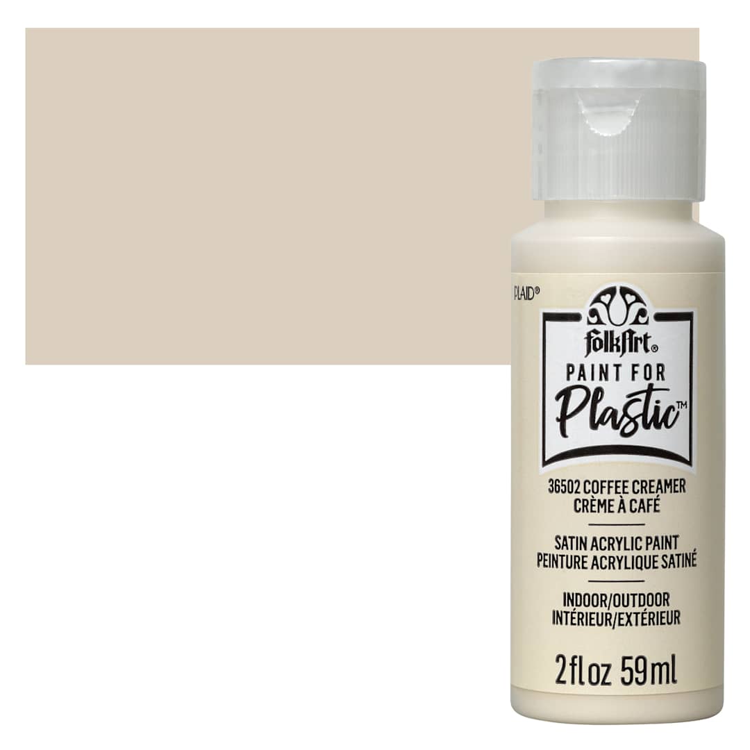 Open in modal - FolkArt Paint for Plastic - Coffee Creamer, 2 oz bottle and swatch