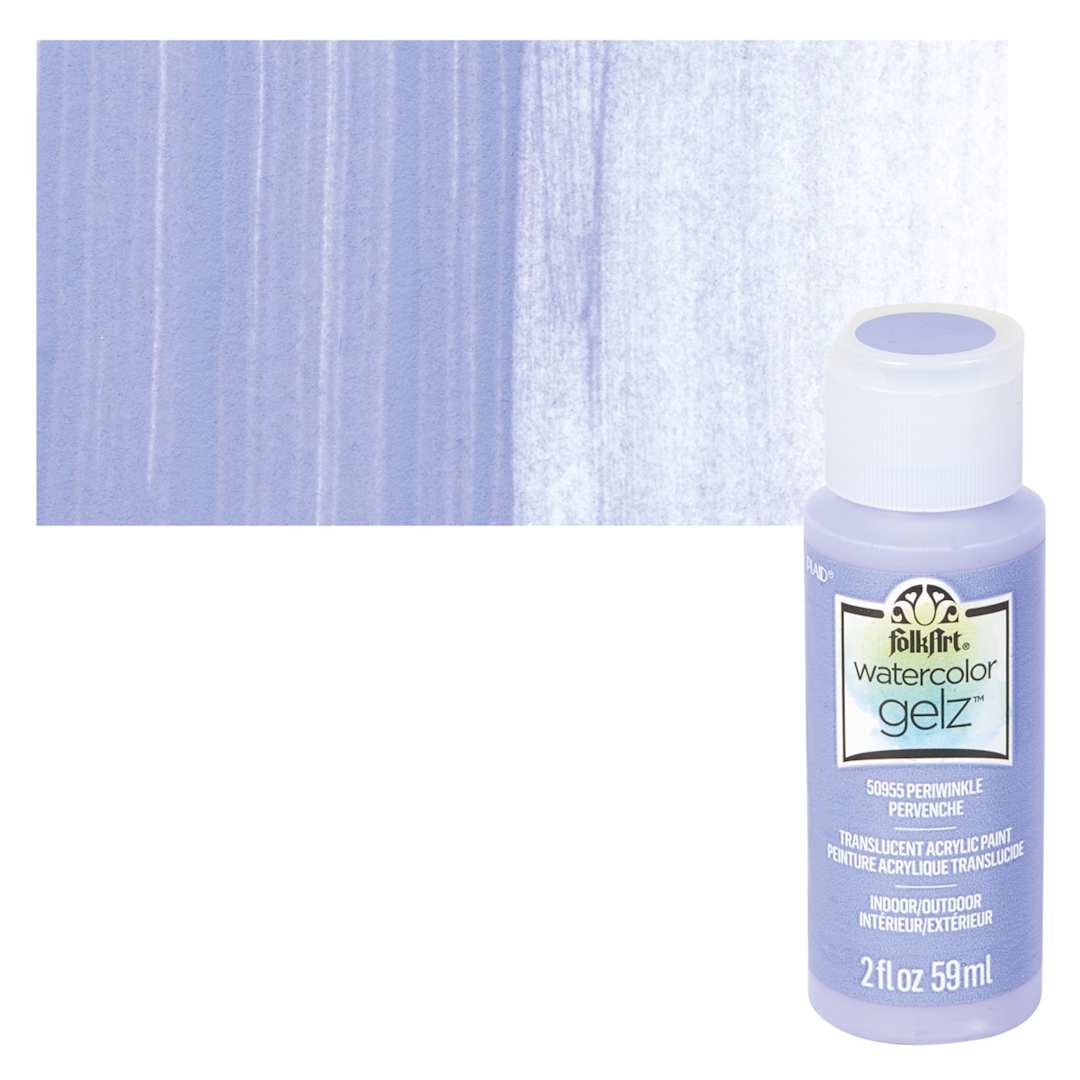 Open in modal - FolkArt Watercolor Gelz Acrylic Paint - Periwinkle - Bottle and Swatch