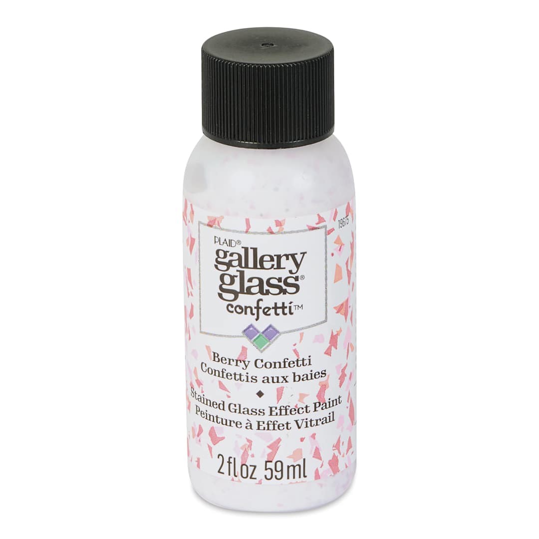 Open in modal - Gallery Glass Stained Glass Confetti Paint - Berry, 2 oz - front