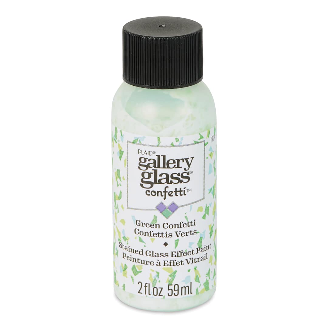 Open in modal - Gallery Glass Stained Glass Confetti Paint - Green, 2 oz - front