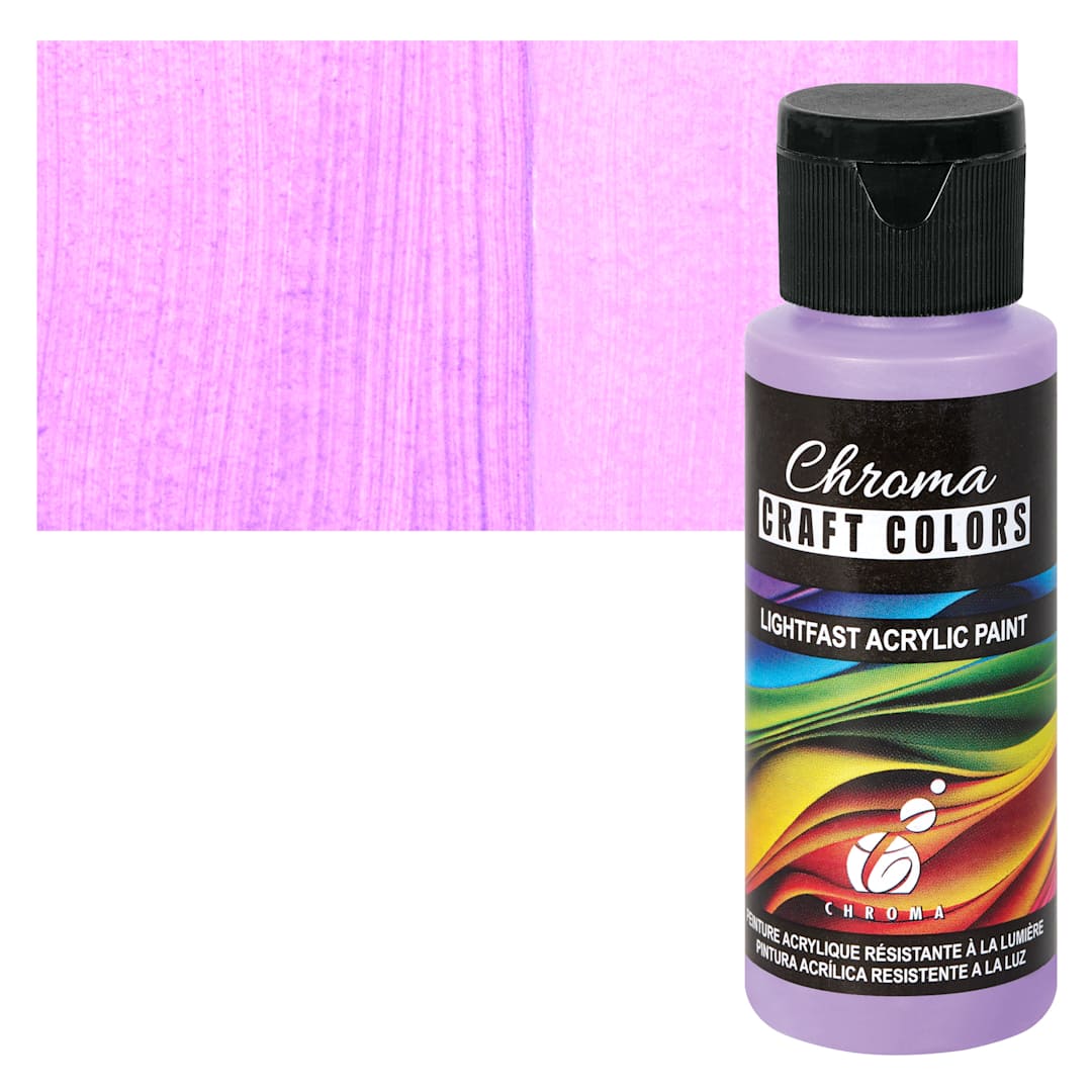 Open in modal - Chroma Craft Colors Acrylic Paint - Neon Unicorn Tracks, swatch and bottle