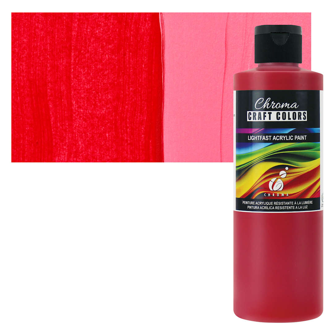 Open in modal - Chroma Craft Colors Acrylic Paint - Smell the Roses, 8 oz, swatch and bottle