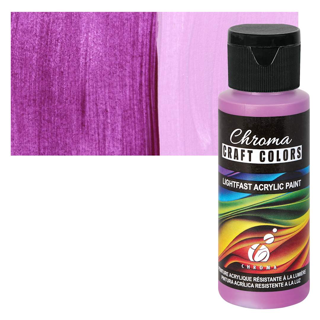 Open in modal - Chroma Craft Colors Acrylic Paint - Mardi Gras, swatch and bottle