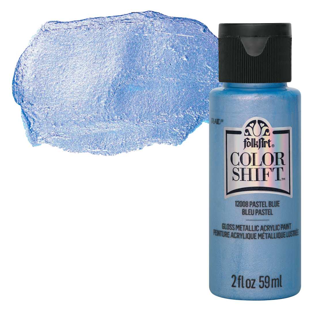 Open in modal - FolkArt Color Shift Paint - Blue Pastel, 2 oz, bottle with swatch