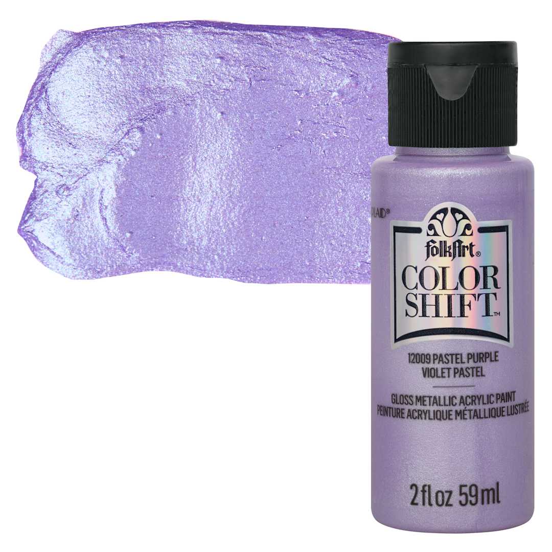 Open in modal - FolkArt Color Shift Paint - Purple Pastel, 2 oz, bottle with swatch