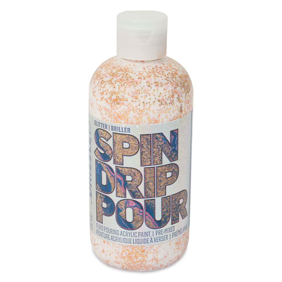 Open in modal - FolkArt Drizzle Acrylic Pouring Paint - Rosie Gold Glitter, 9 oz