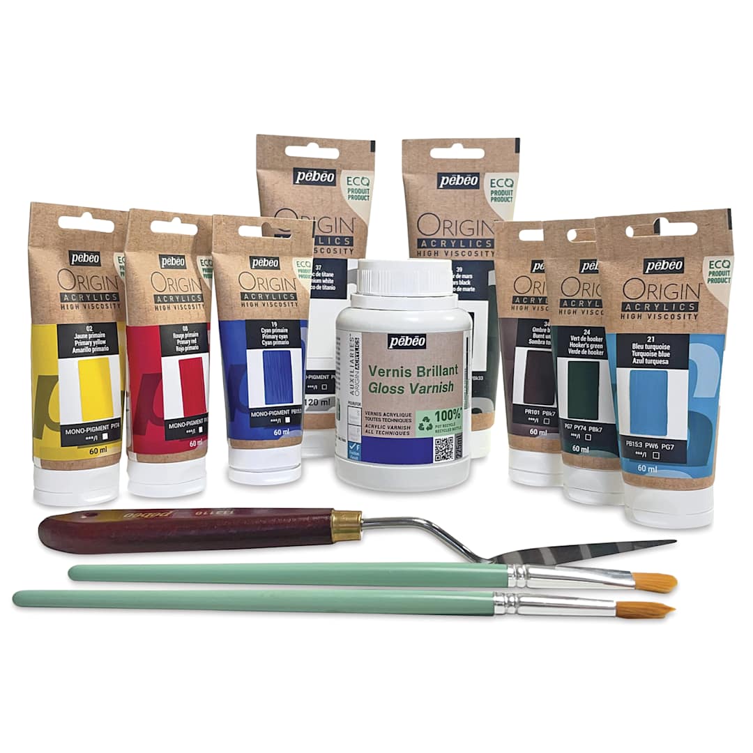 Open in modal - Pebeo Origin Acrylic Paints - Set of 12, Equipment Kit