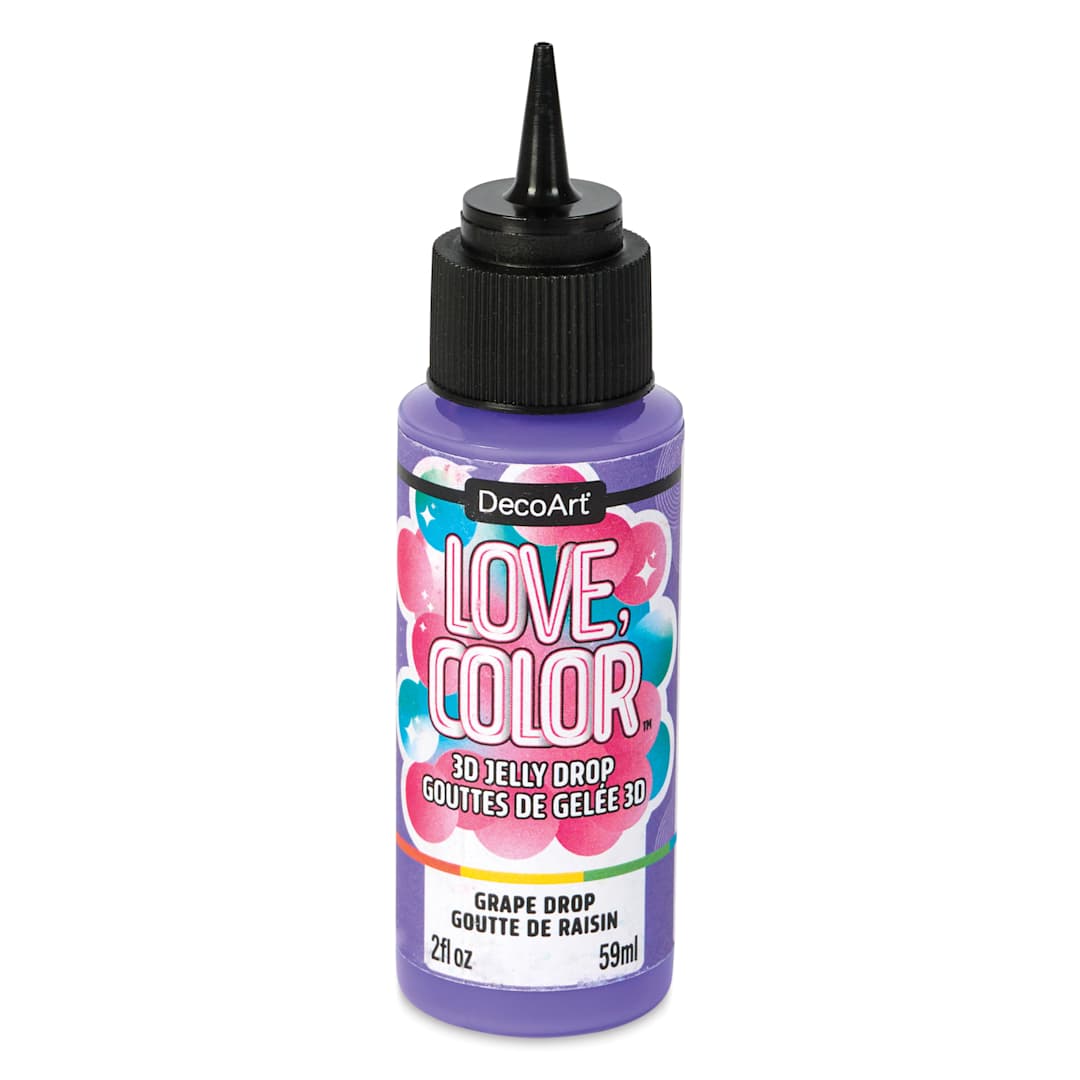 Open in modal - DecoArt Love, Color 3D Jelly Drop Acrylic Paint - Grape Drop, 2 oz