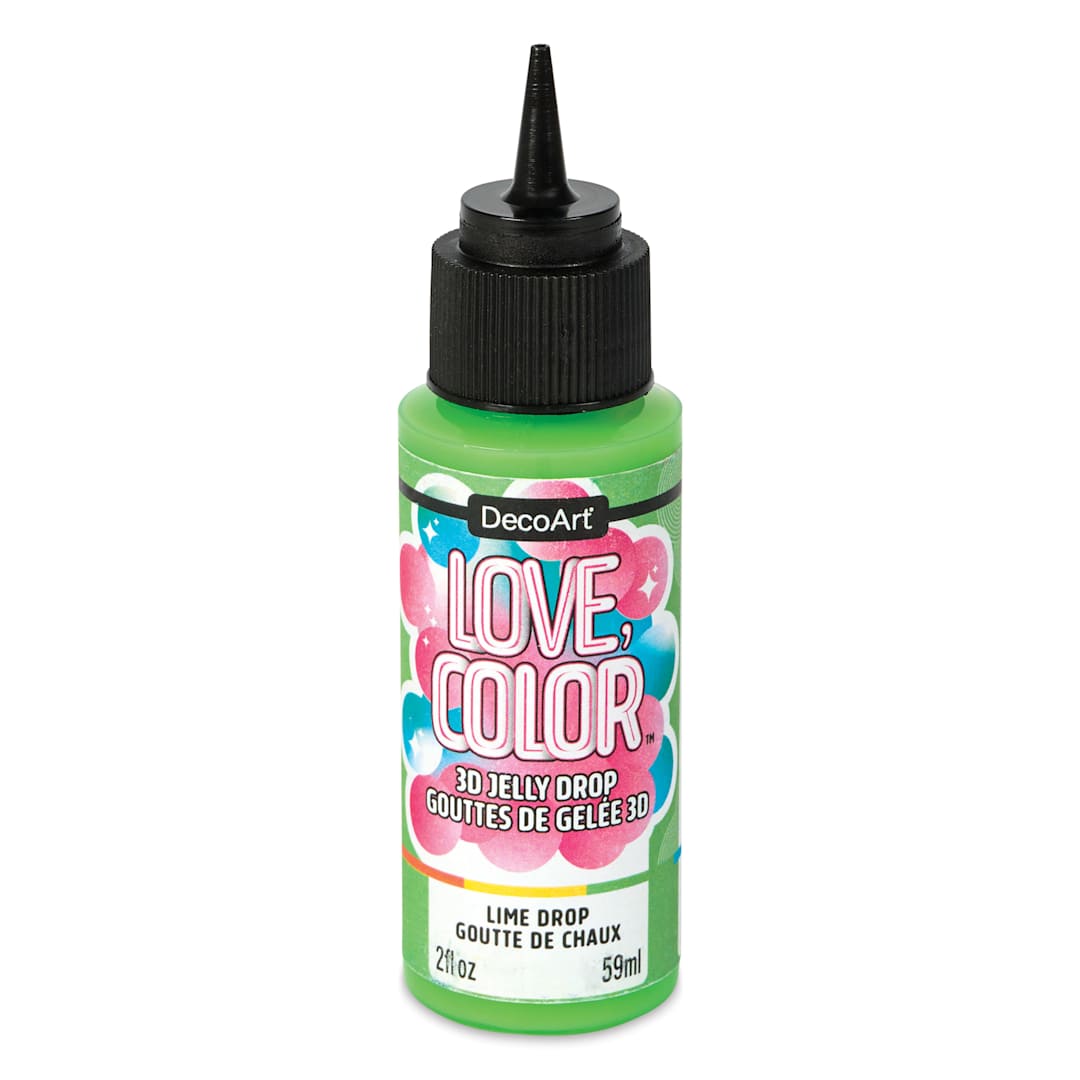 Open in modal - DecoArt Love, Color 3D Jelly Drop Acrylic Paint - Lime Drop, 2 oz