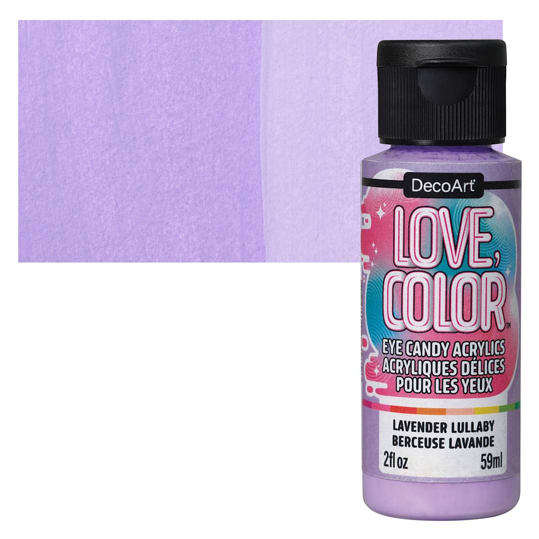 Open in modal - DecoArt Love, Color Acrylic Paint - Lavender Lullaby, 59 ml bottle and swatch