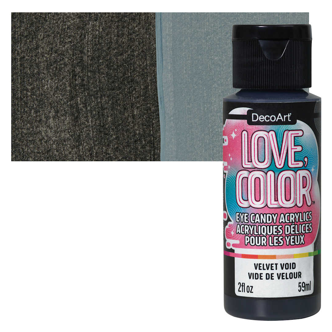 Open in modal - DecoArt Love, Color Acrylic Paint - Velvet Void, 59 ml  tube and swatch