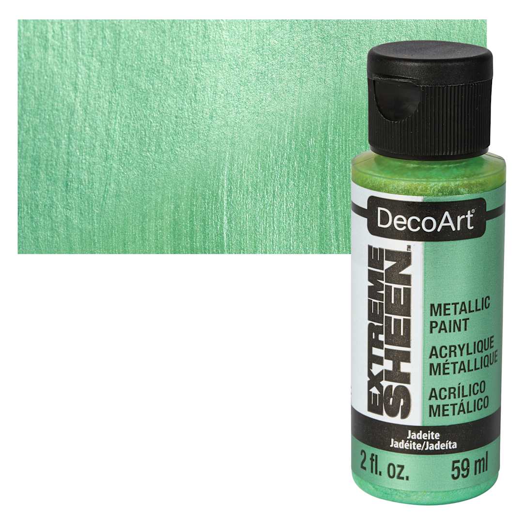 Open in modal - DecoArt Extreme Sheen Metallic Acrylic Paint - Jadeite, 2 oz bottle and swatch