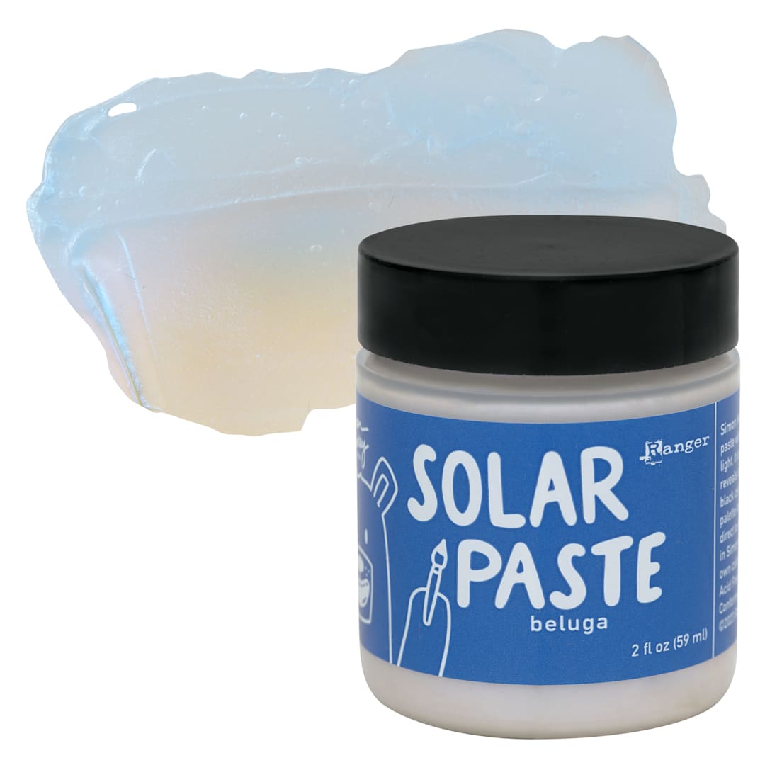 Open in modal - Simon Hurley Create Solar Acrylic Paste - Beluga, 2 oz jar and swatch