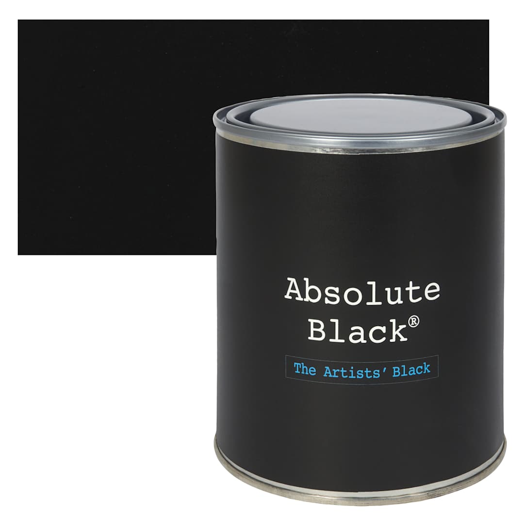 Open in modal - Absolute Black Acrylic Paint - 750 ml can and swatch