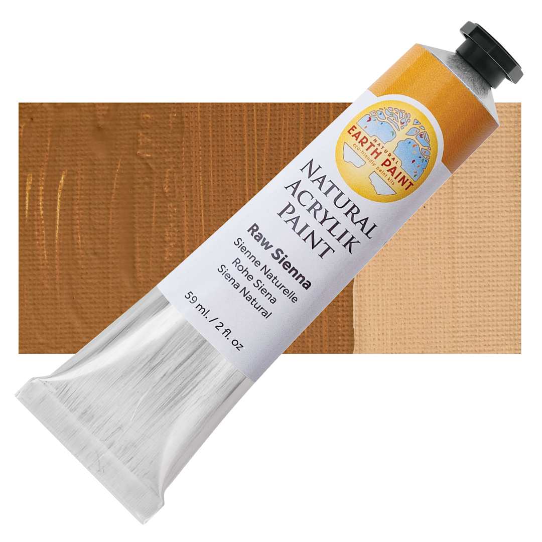Open in modal - Natural Earth Paint Natural Acrylik Paint - Raw Sienna, 59 ml tube and swatch