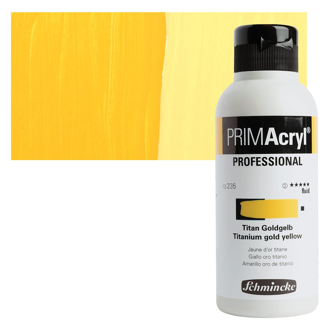 Open in modal - Schmincke Primacryl Professional Fluid Acrylic - Titanium Gold Ochre, 250 ml bottle