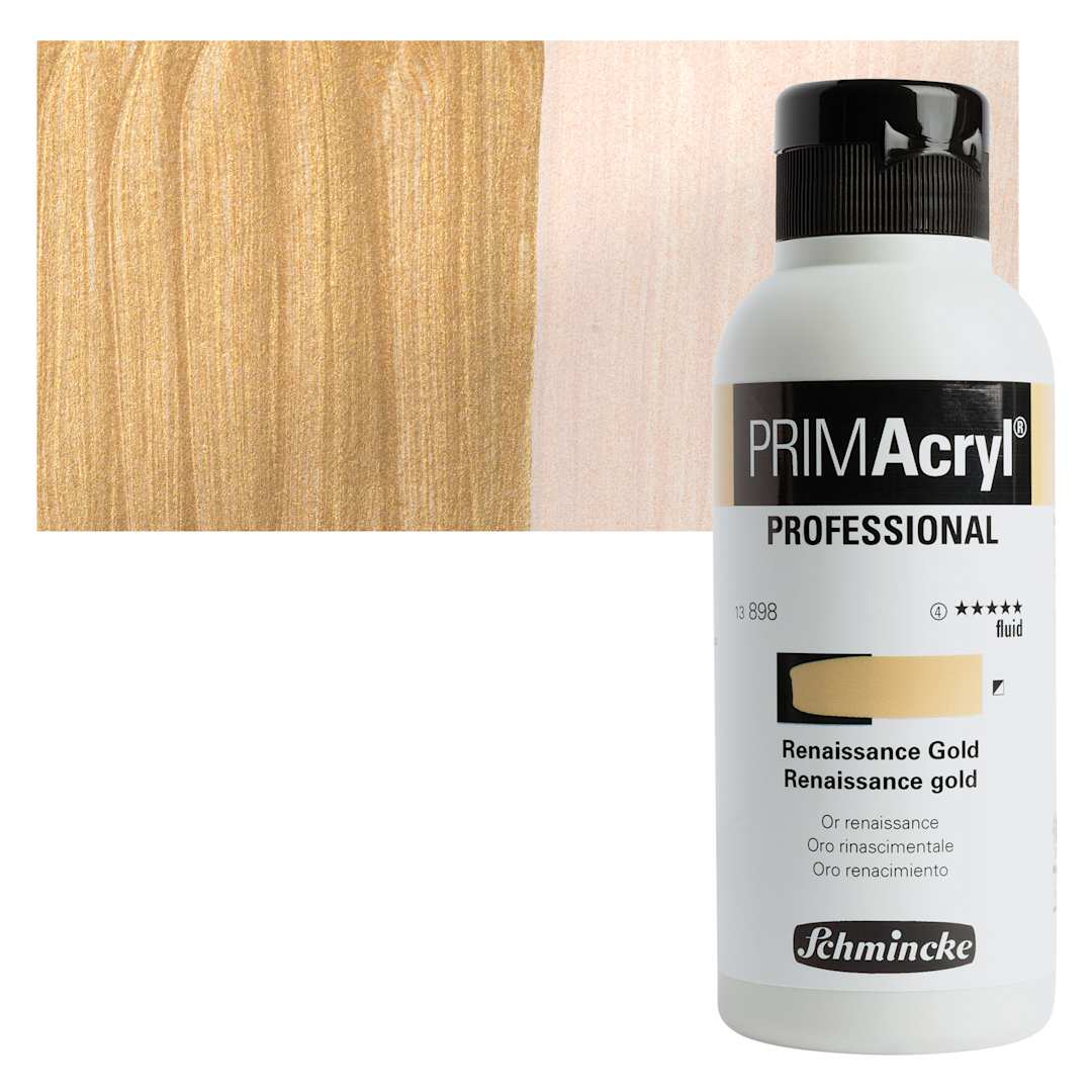 Open in modal - Schmincke Primacryl Professional Fluid Acrylic - Renaissance Gold, 250 ml bottle