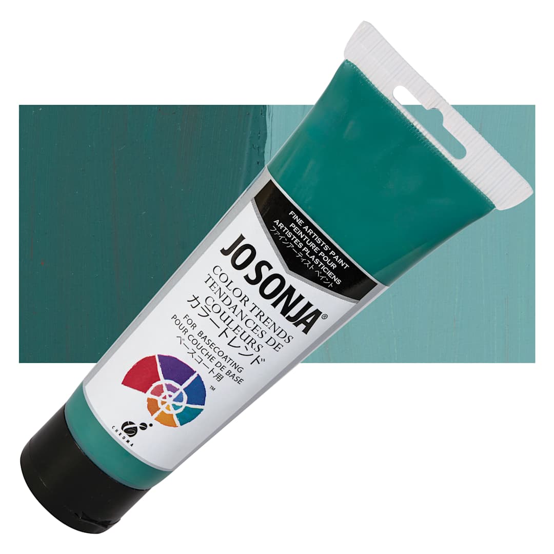 Open in modal - Chroma's Jo Sonja Color Trends Acrylic Paint - Stillwater - Tube and Swatch