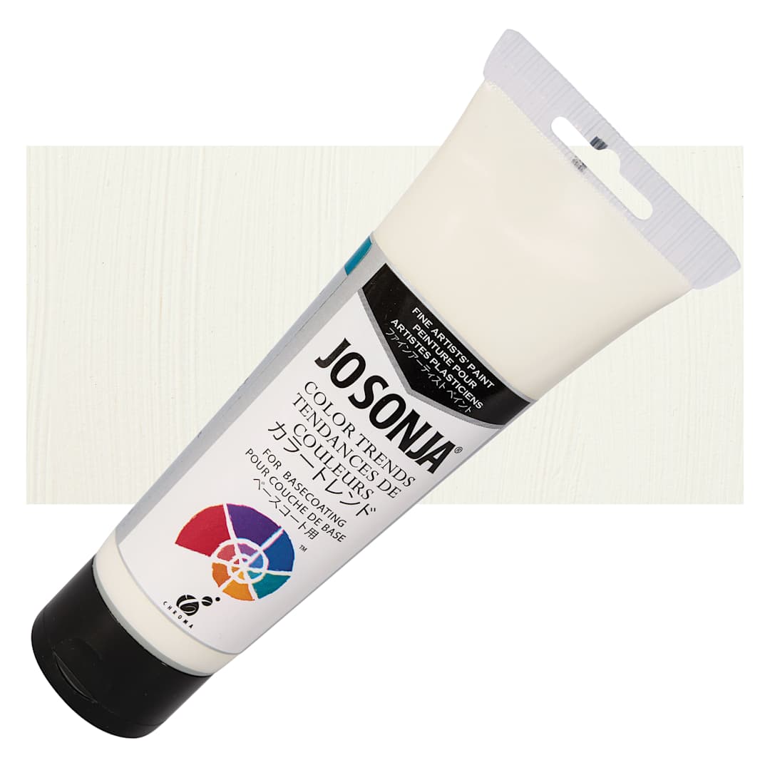 Open in modal - Chroma's Jo Sonja Color Trends Acrylic Paint - Soft White - Tube and Swatch