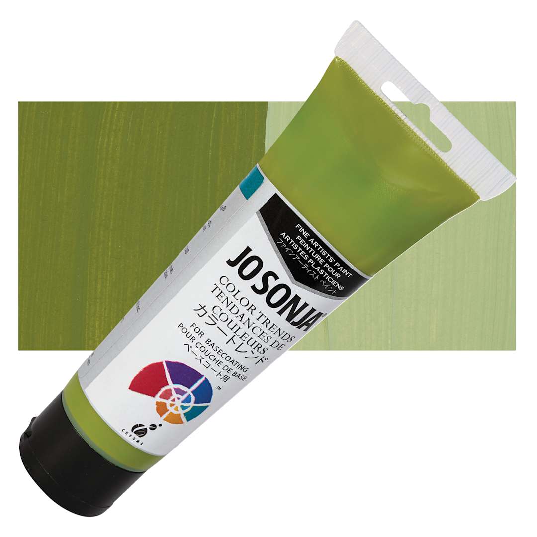 Open in modal - Chroma's Jo Sonja Color Trends Acrylic Paint - Leaf - Tube and Swatch