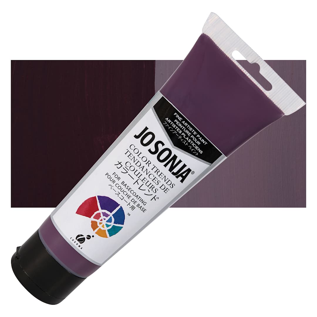 Open in modal - Chroma's Jo Sonja Color Trends Acrylic Paint - Blackberry - Tube and Swatch