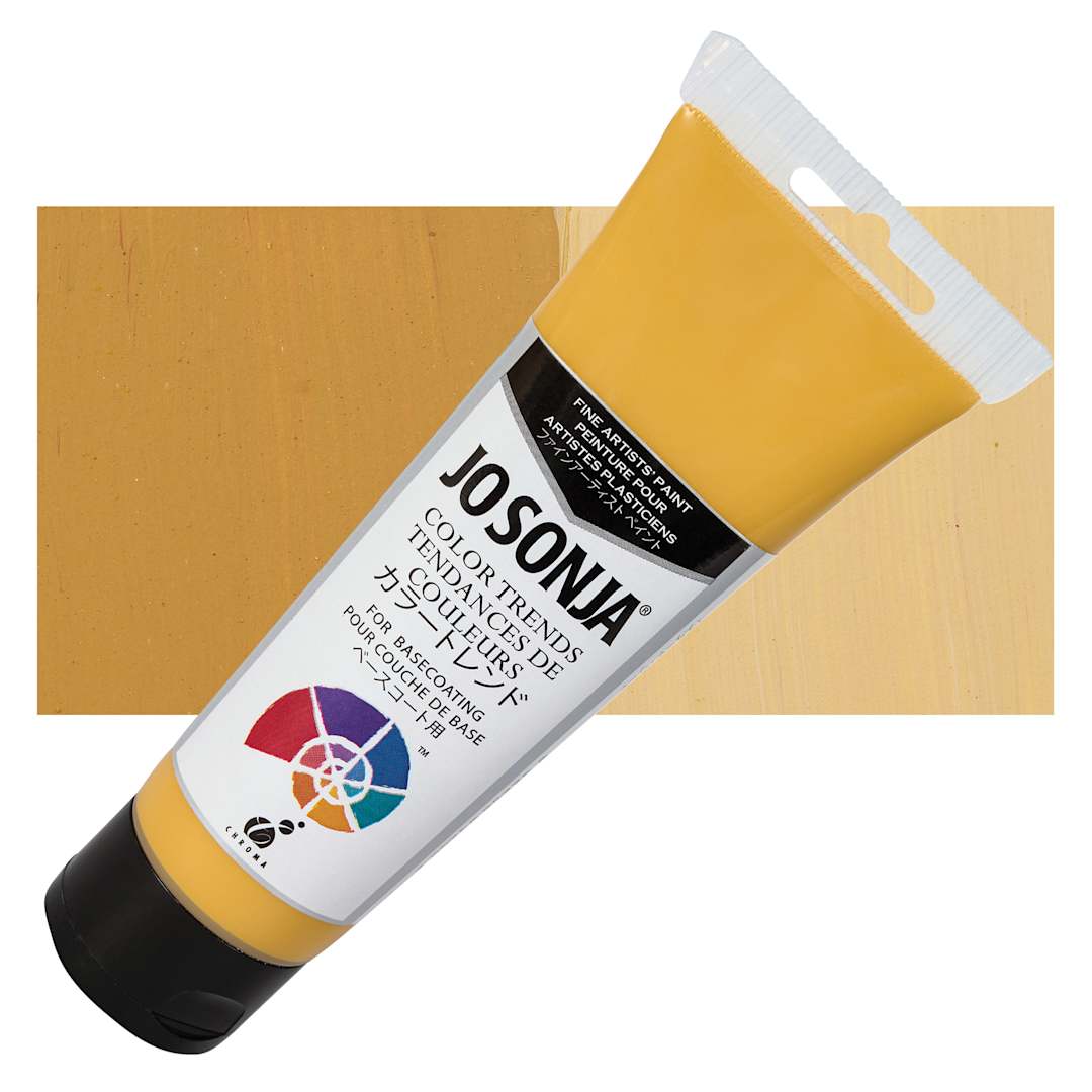 Open in modal - Chroma's Jo Sonja Color Trends Acrylic Paint - Mustard Seed - Tube and Swatch