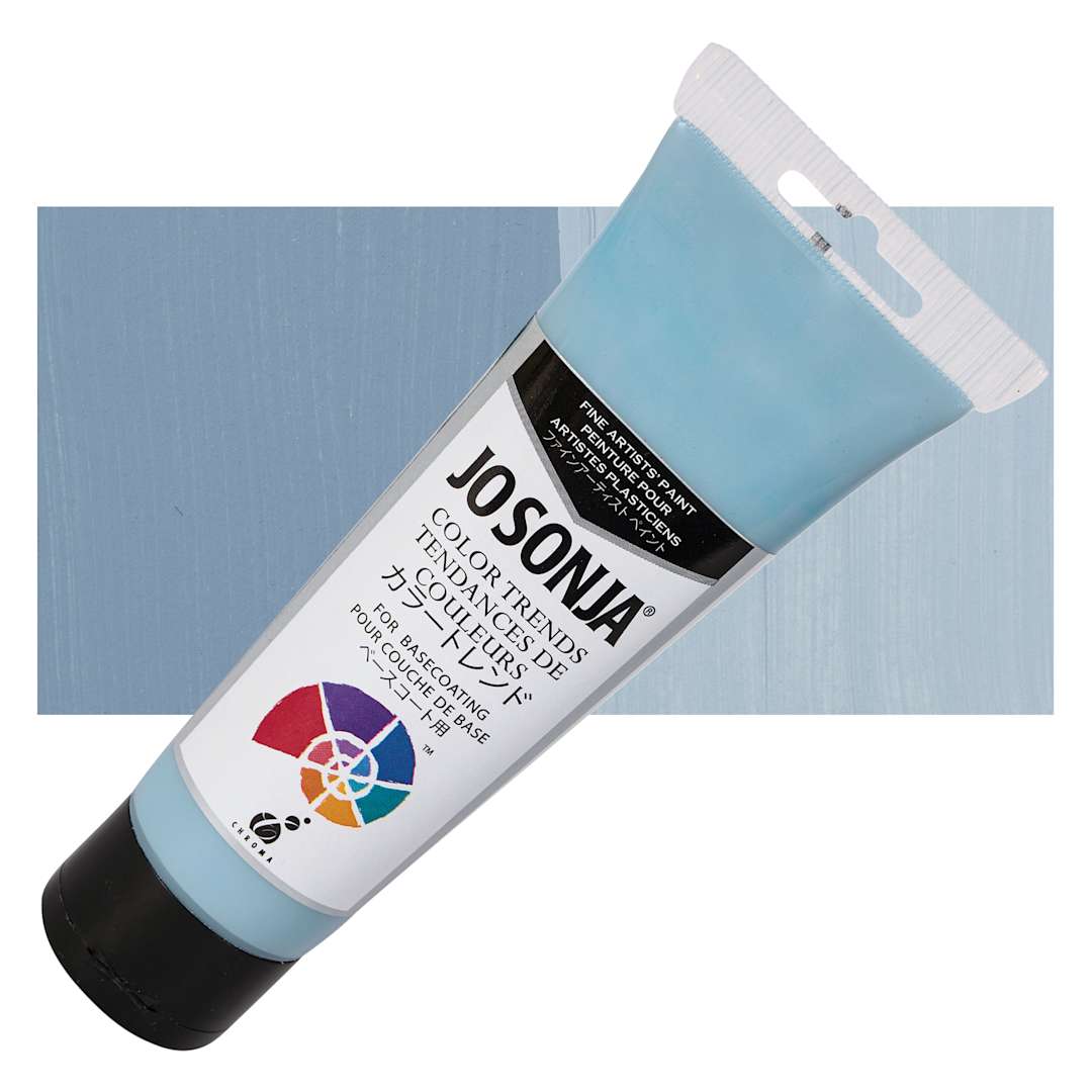 Open in modal - Chroma's Jo Sonja Color Trends Acrylic Paint - Sky Blue - Tube and Swatch