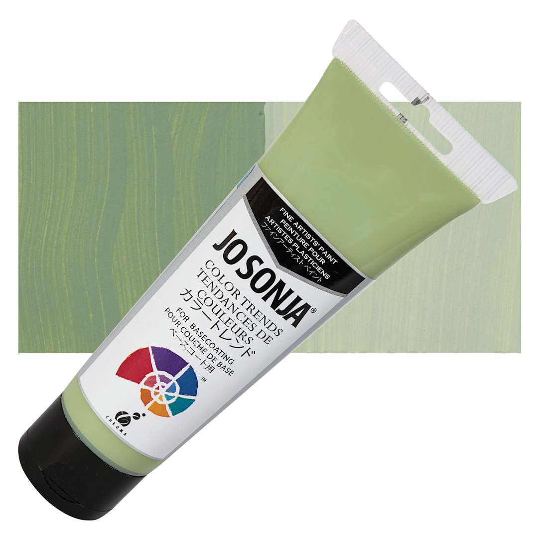 Open in modal - Chroma's Jo Sonja Color Trends Acrylic Paint - Sea Grass - Tube and Swatch