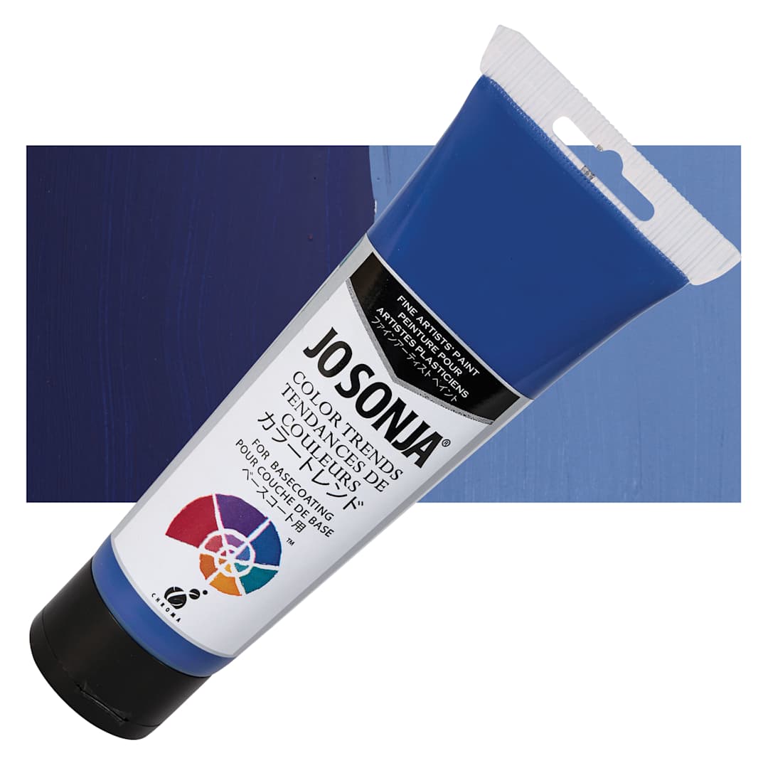 Open in modal - Chroma's Jo Sonja Color Trends Acrylic Paint - Harbour Blue - Tube and Swatch