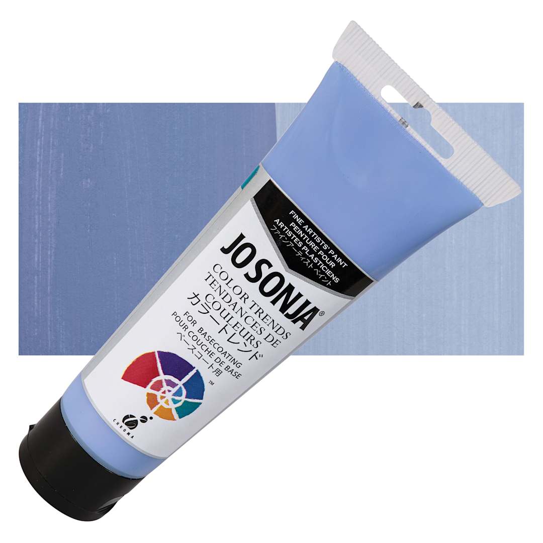 Open in modal - Chroma's Jo Sonja Color Trends Acrylic Paint - Azure - Tube and Swatch