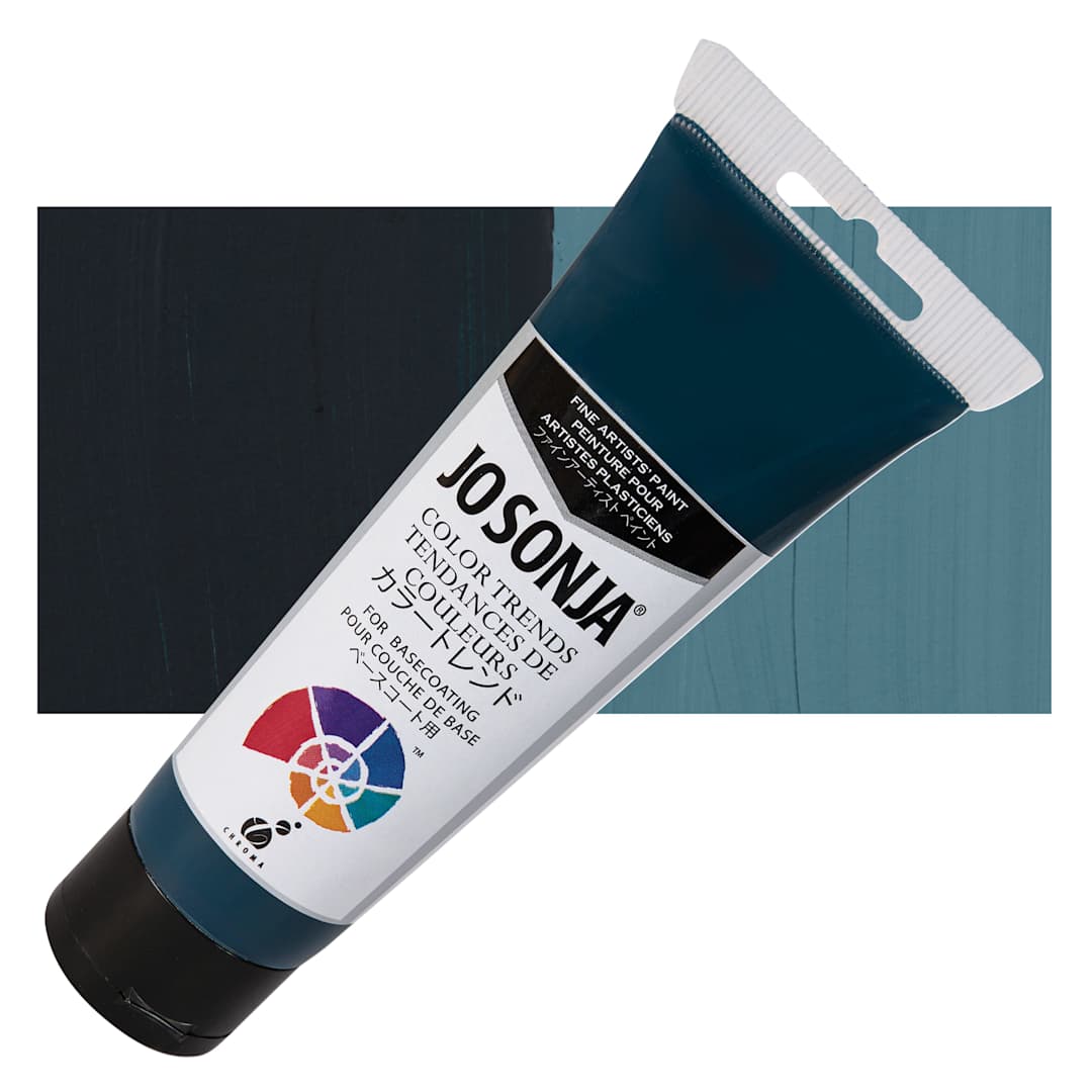 Open in modal - Chroma's Jo Sonja Color Trends Acrylic Paint - Galaxy Blue - Tube and Swatch