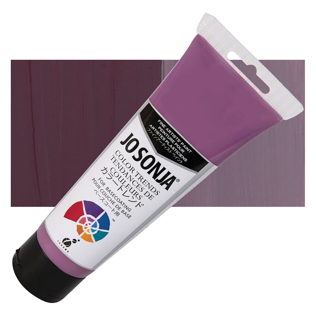 Open in modal - Chroma's Jo Sonja Color Trends Acrylic Paint - Wild Grapes - Tube and Swatch