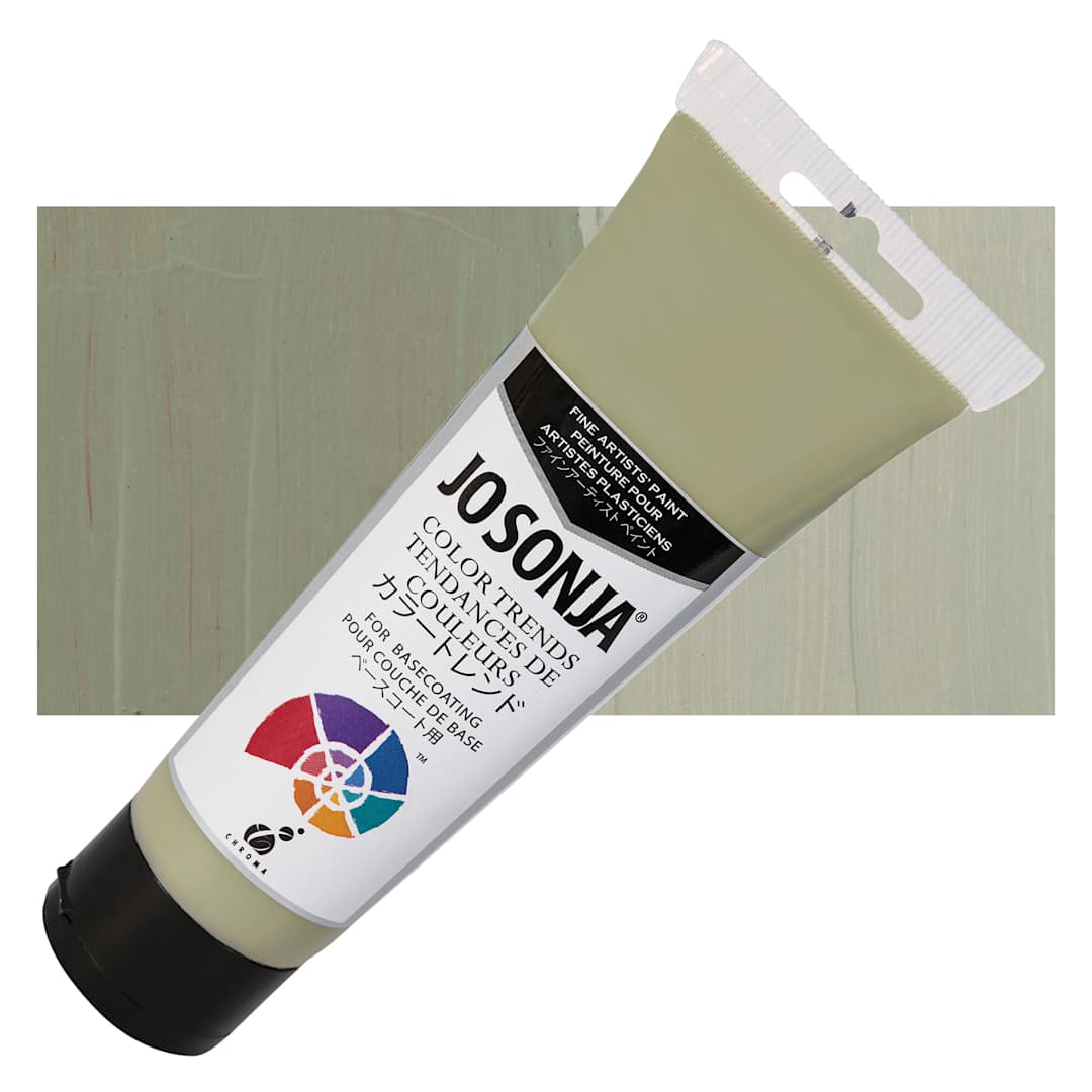Open in modal - Chroma's Jo Sonja Color Trends Acrylic Paint - Oakmoss - Tube and Swatch