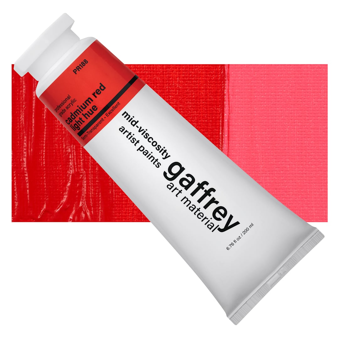 Open in modal - Gaffrey Art Material Standard Body Acrylic Paint - Cadmium Red Light Hue, 200 ml tube