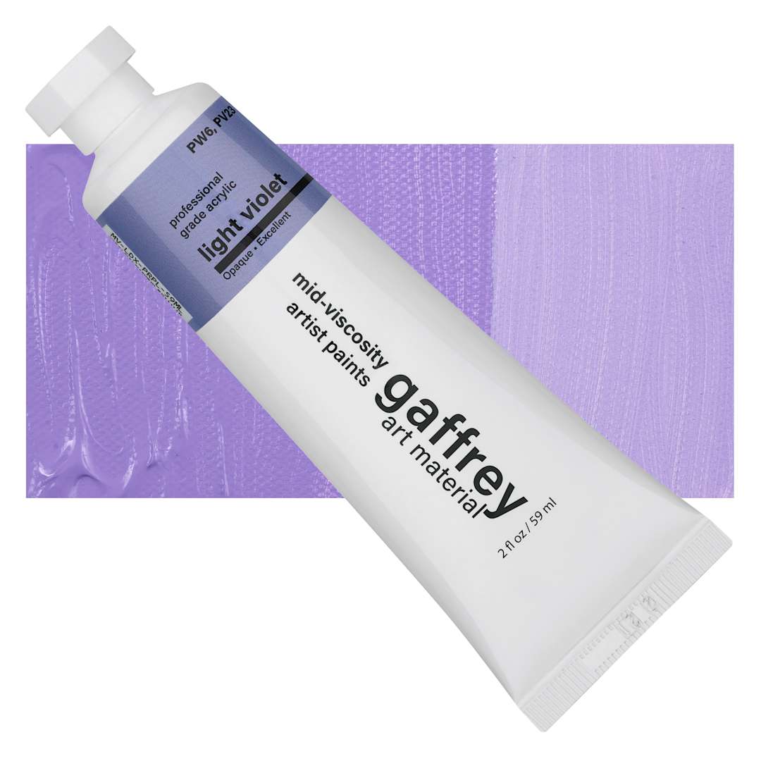 Open in modal - Gaffrey Art Material Standard Body Acrylic Paint - Light Violet, 59 ml tube and swatch