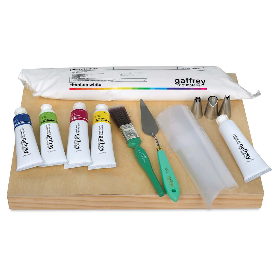 Open in modal - Gaffrey Heavy Body Texture Acrylic Paints - Set of 16, Abstract Floral