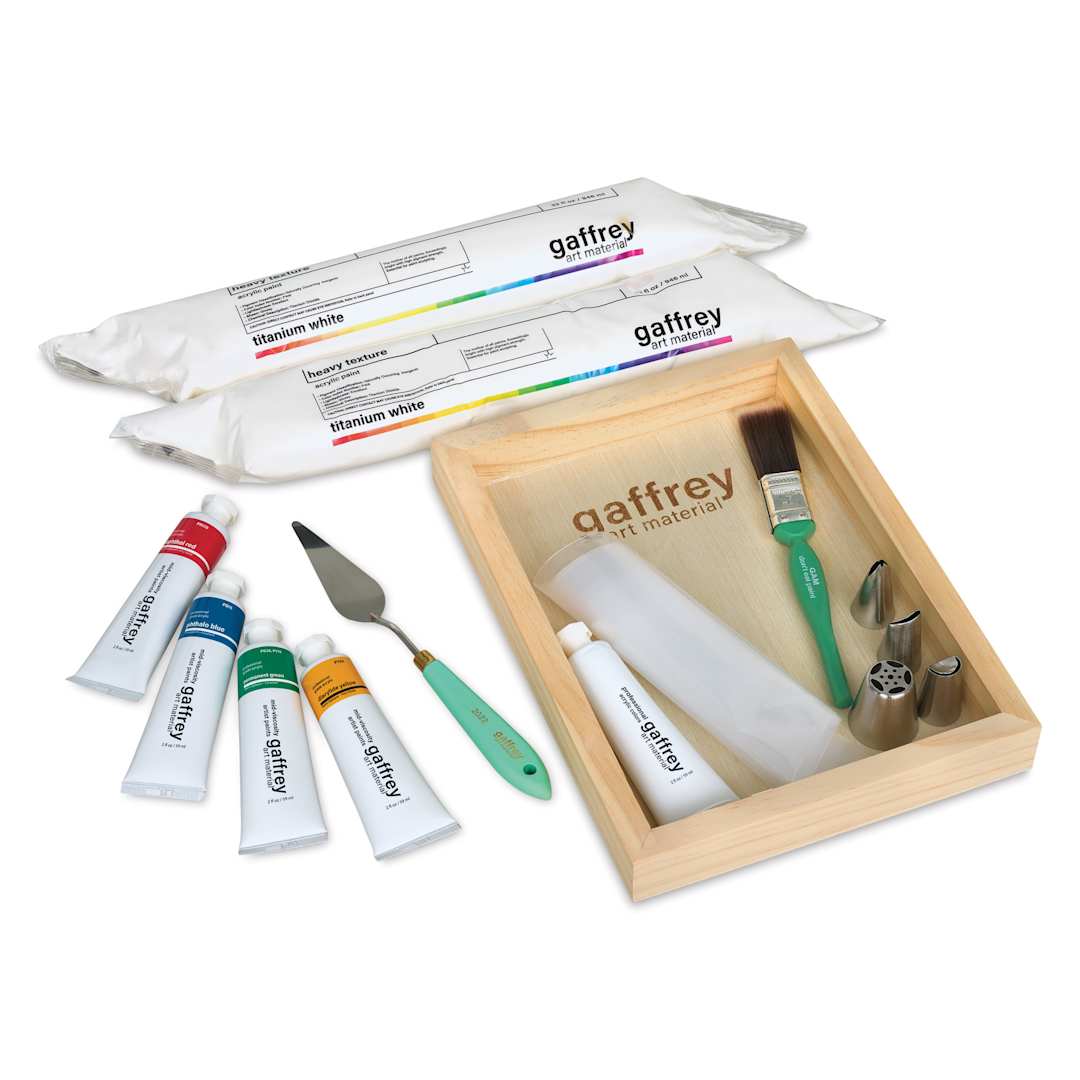 Open in modal - Gaffrey Heavy Body Texture Acrylic Paints - Set of 15, Piping Flowers