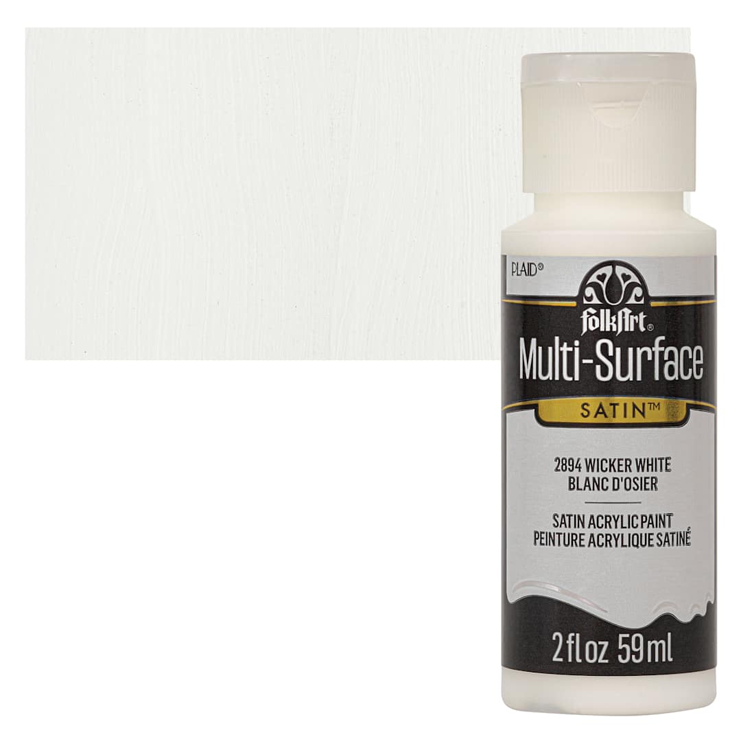 Open in modal - FolkArt Multi-Surface Acrylic Paint - Wicker White, 59 ml bottle and swatch