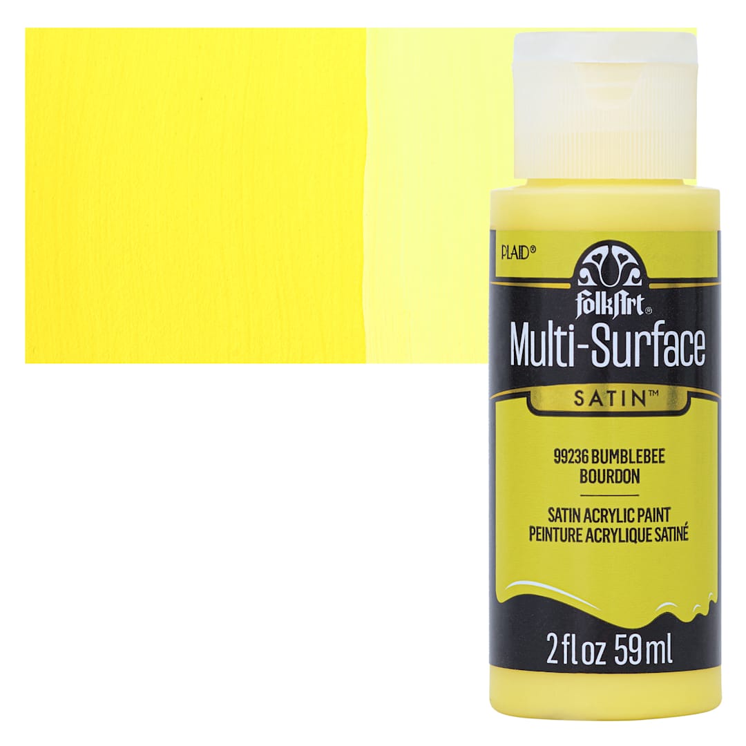 Open in modal - FolkArt Multi-Surface Acrylic Paint - Bumblebee, 59 ml bottle and swatch