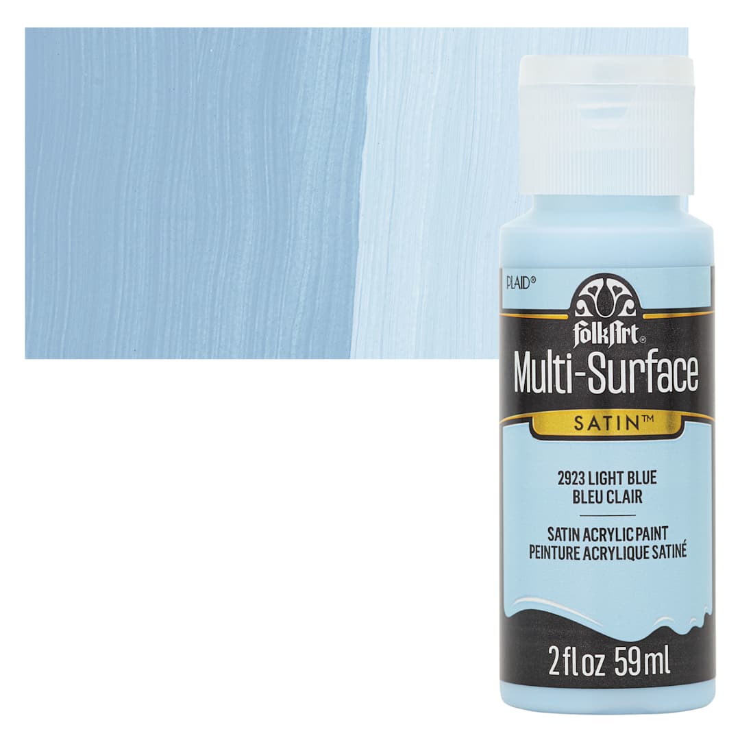 Open in modal - FolkArt Multi-Surface Acrylic Paint - Light Blue, 59 ml bottle and swatch