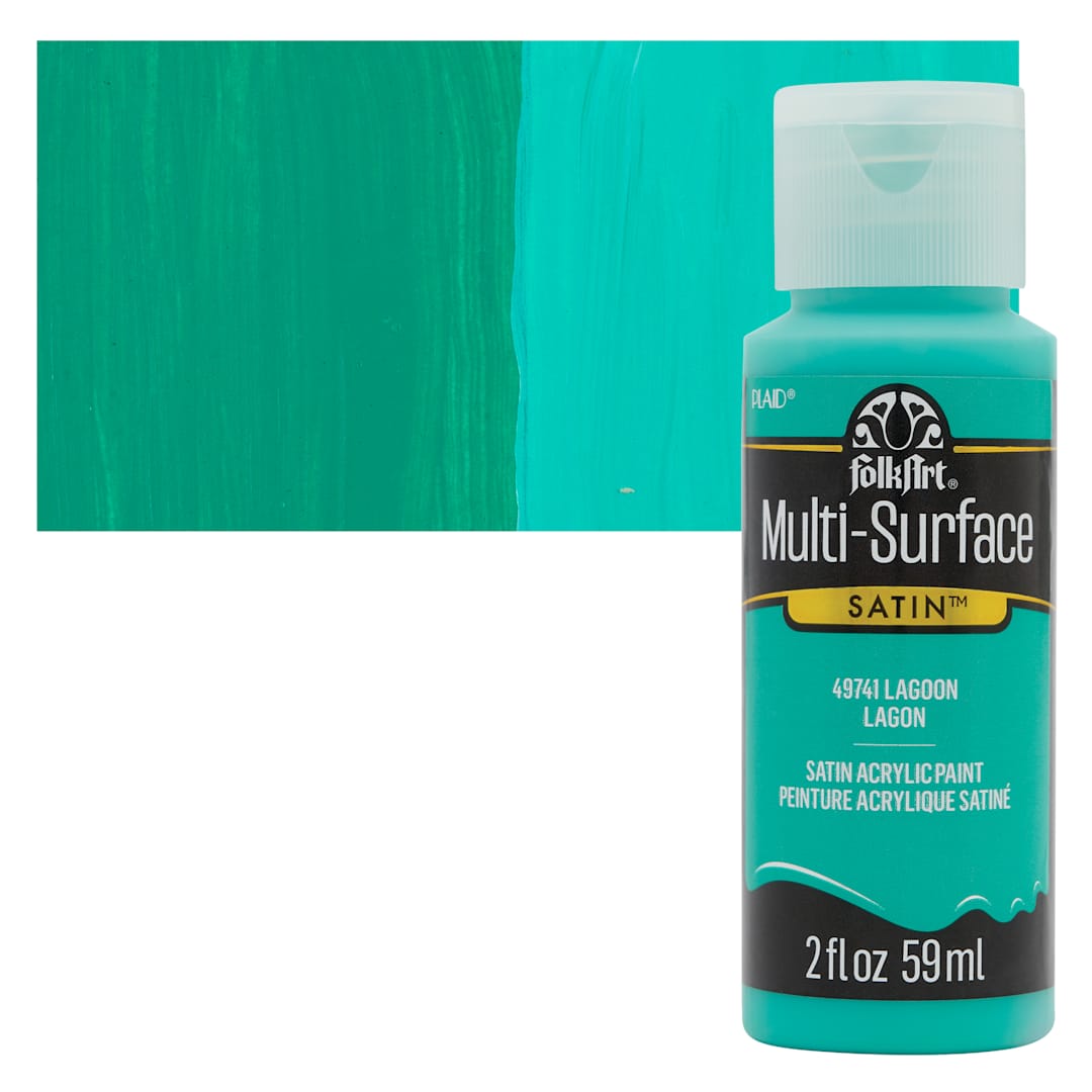 Open in modal - FolkArt Multi-Surface Acrylic Paint - Lagoon, 59 ml bottle and swatch