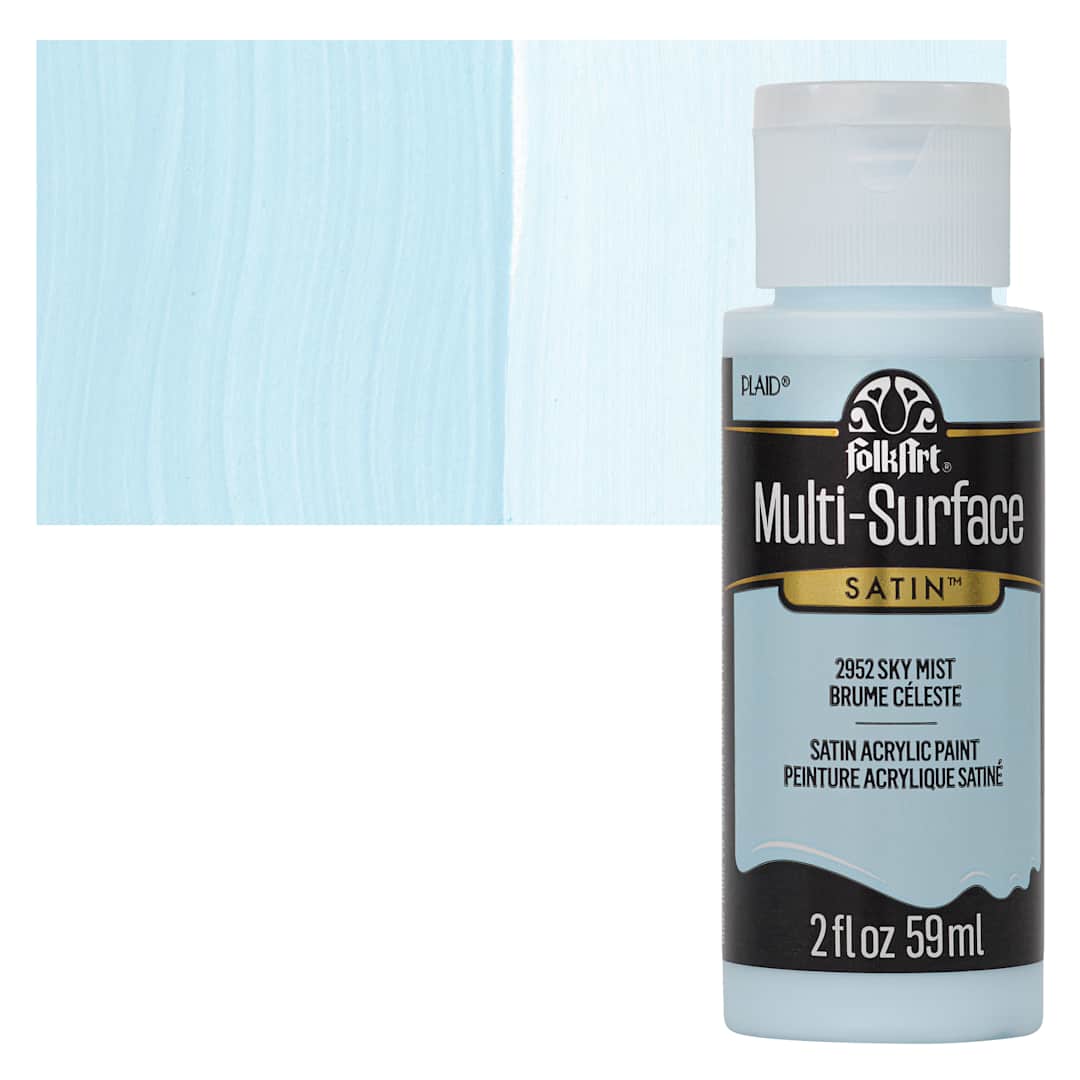 Open in modal - FolkArt Multi-Surface Acrylic Paint - Sky Mist, 59 ml bottle and swatch