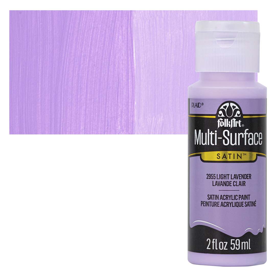 Open in modal - FolkArt Multi-Surface Acrylic Paint - Light Lavender, 59 ml bottle and swatch
