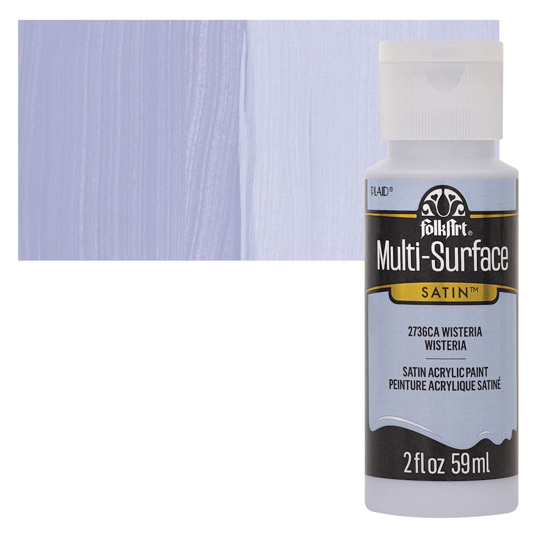 Open in modal - FolkArt Multi-Surface Acrylic Paint - Wisteria, 59 ml bottle and swatch