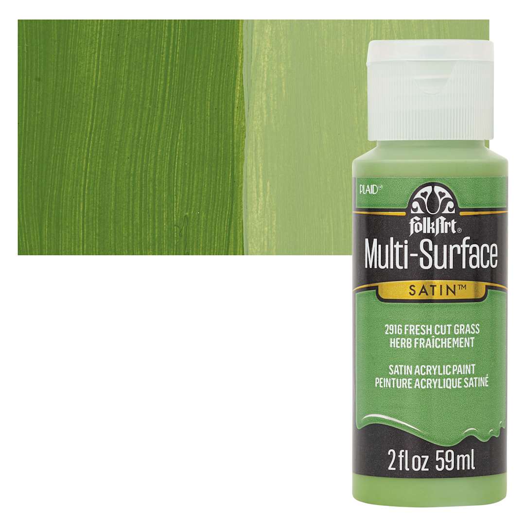 Open in modal - FolkArt Multi-Surface Acrylic Paint - Fresh Cut Grass, 59 ml bottle and swatch