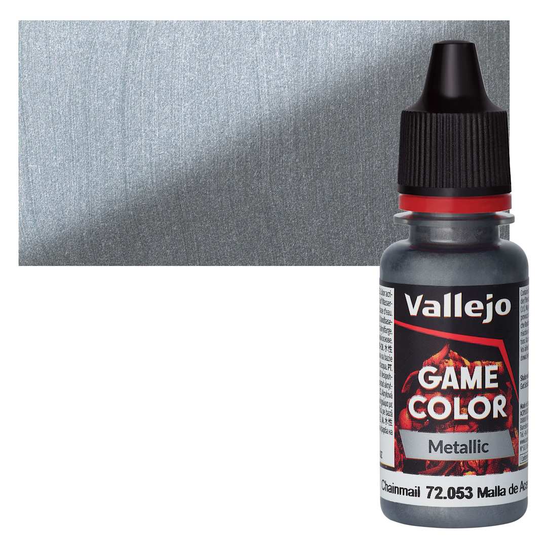Open in modal - Vallejo Game Color Acrylic Paint - Chainmail - Bottle and Swatch