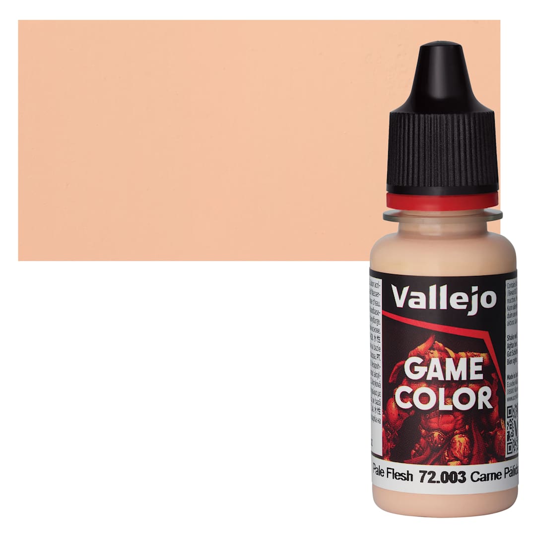 Open in modal - Vallejo Game Color Acrylic Paint - Pale Flesh - Bottle and Swatch